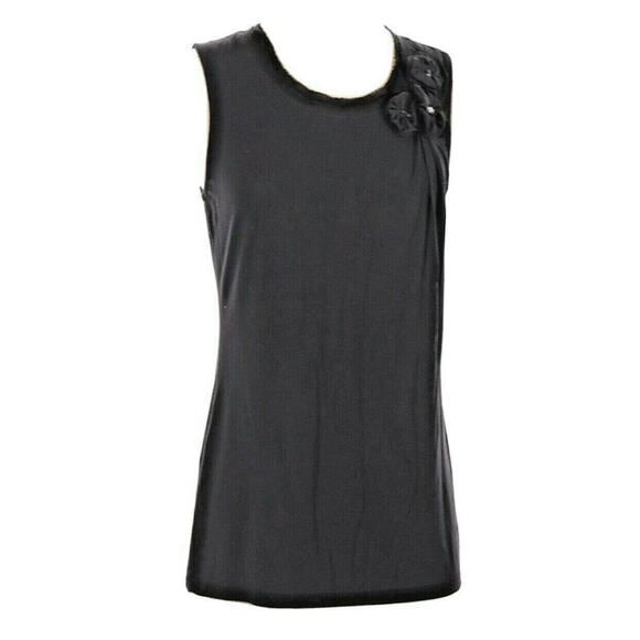 Lucy & Laurel Black Scoop Neck Embellish Tank Top - Picture 1 of 6